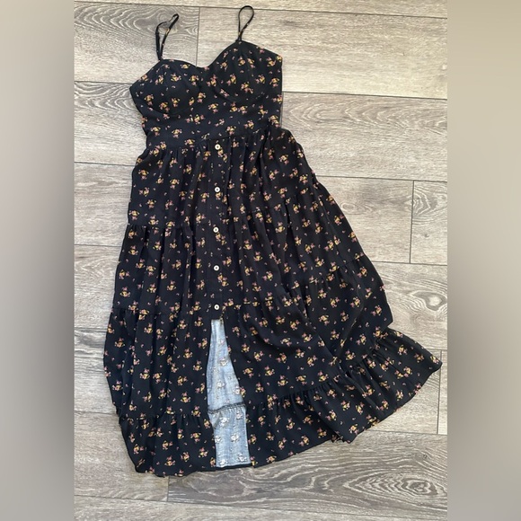 Band of gypsies floral black maxi midi dress SZ M - Picture 5 of 9